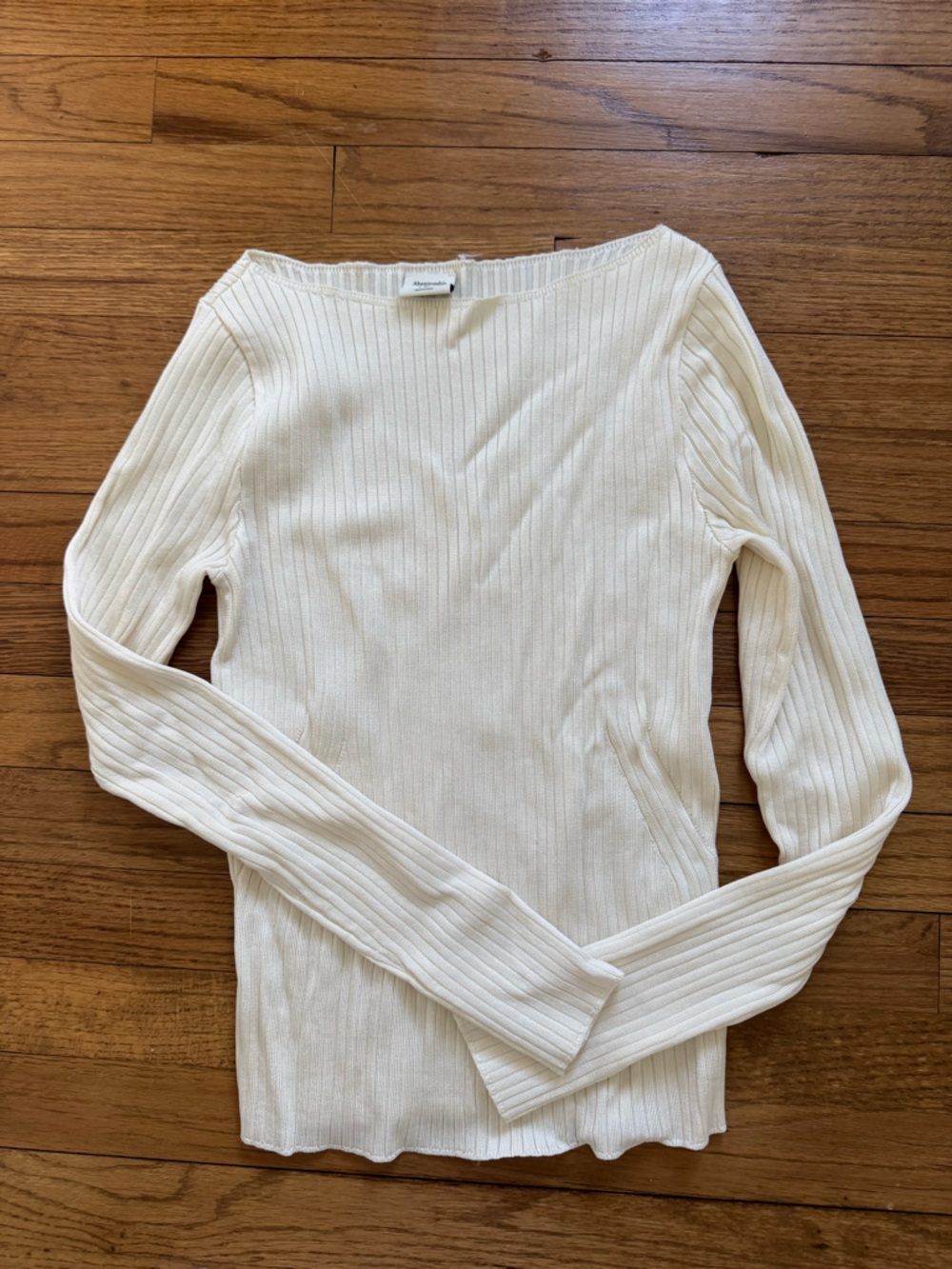 Abercrombie & Fitch Cream Ribbed Knit Top